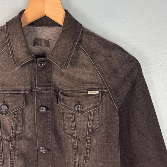 MOTHER Jackets & Blazers - MOTHER Speedster Bully Womens Large Black Washed Denim Jean Jacket Pockets